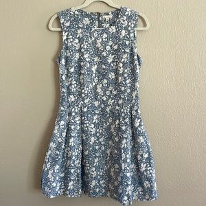 GAP Blue and White Floral Chambray Sleeveless Dress